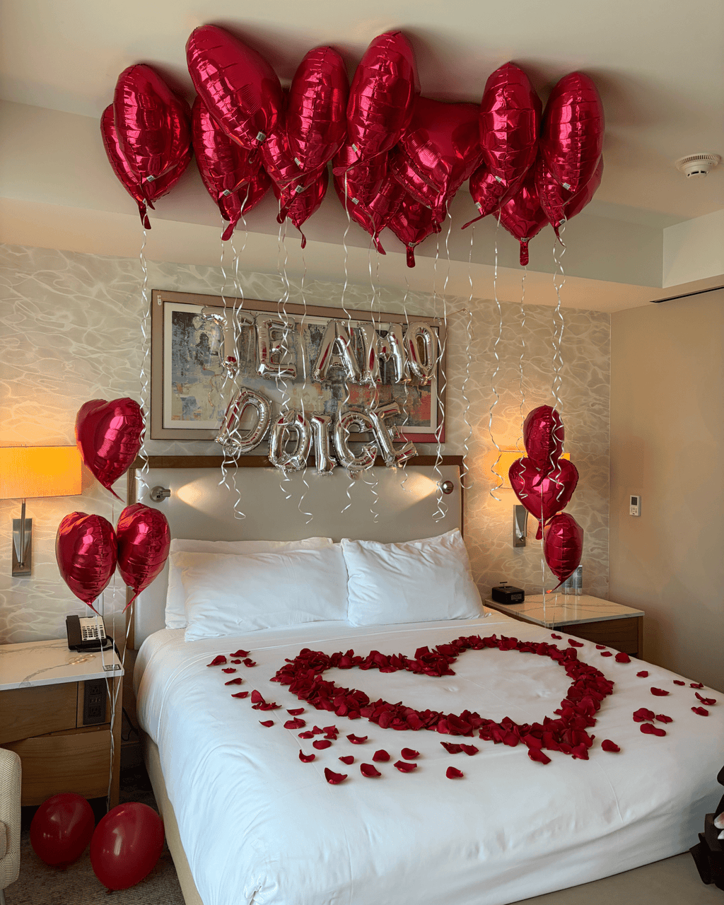 Romantic Hotel Room Proposal Package - Luxberries & Floral