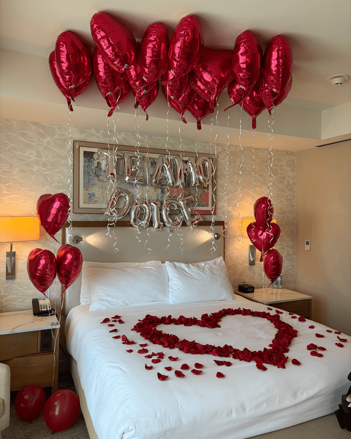 Romantic Hotel Room Proposal Package - Luxberries & Floral