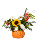Sunflower Pumpkin Vase Arrangement - Luxberries & Floral